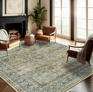 lot 6120 image: CHAMPLANT Washable Area Rug 8x10 Boho Design Non-Shedding Non-Slip Easy Care Ideal for High Traffic Areas in Living Room Bedroom Office Coffee Table Kitchen Large Carpet