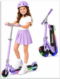 lot 6125 image: Rahmory Kick Scooter for Ages 5-12,Kid, Teens. Max Load 155220 LBS. Foldable, Lightweight, with Light up Wheels and Dynamic Light Deck, Teen and Adults, Adjustable Levels.