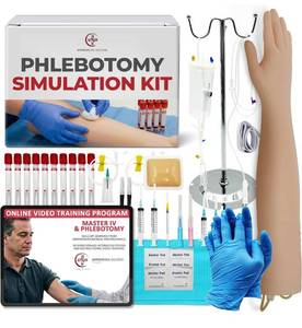 lot 6132 image: Phlebotomy Practice Kit Complete Phlebotomy Training Arm for Venipuncture &amp IV Simulation  Designed for Medical &amp Nursing Students (Arm with Kit)