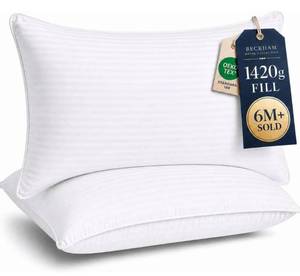 lot 6139 image: Beckham Hotel Collection Bed Pillows King Size Set of 2 - Down Alternative Pillow for Back, Stomach or Side Sleepers