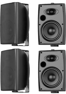 lot 6141 image: 6.5 Inch Max 200W Outdoor Speakers (4 Speakers,Black)