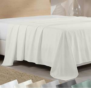 lot 6151 image: California Design Den Full Size Flat Sheet Only - 400 Thread Count 100% Cotton Sateen, Durable and Breathable Bed Sheets - Ivory (Pale Tone)