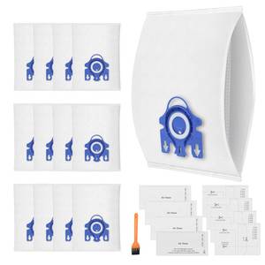 lot 6158 image: 12 Pack 3D Airclean Dust Bags Compatible with Miele GN Vacuum Cleaner Bags for Classic C1 Complete C2 Complete C3 S2 S5 S8 S400i S600 S800 Series with 4 Motor Filters, 4 Exhaust Filters