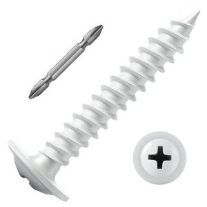 lot 6182 image: SG TZH #8 x 1 Inch Wood Screw 175Pcs White Alloy Steel Standard Thread Phillips Truss Head Fast Self Tapping
