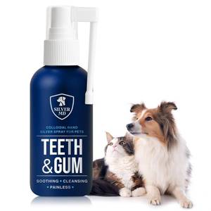 lot 6186 image: SilverMD Pet Dental Care Spray for Dogs & Cats, Breath Freshener & Oral Hygiene Solution with Nano Silver & Tartar Buildup Support, Teeth Cleaning Gum Spray, Gentle Formula, No Brushing, 4 Oz