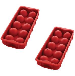 lot 6187 image: HIC Kitchen Cannonball Silicone Ice Cube Tray, Set Of 2, Large Spheres