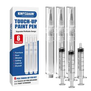 lot 6195 image: Kingorigin Refillable Touch-Up Paint Pen, 3 Pcs Paint Pens with Syringes, Precise Application, Wall Paint Repair Tool for Walls, Floors, Windows, Doors, Furniture and DIY Home Improvement, Pack of 6
