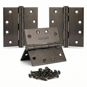 lot 6205 image: 4 x 4 Oil Rubbed Bronze Door Hinges, Antique Stainless Steel Hardware with 304 SS Ball Bearings, Non-Removable Pin (NRP) for Farmhouse Outswing Doors, Square Corner, 3 Pack