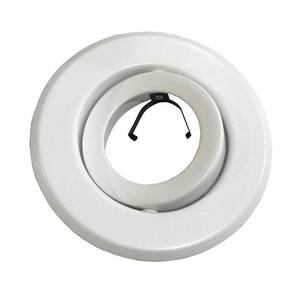 lot 6206 image: 4-Inch Line Voltage Trim Recessed Light fit HaloJuno, Adjustable Gimbal Ring (White)
