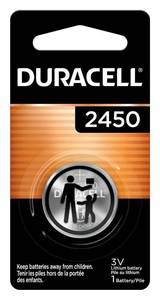 lot 6213 image: Duracell CR2450 Lithium Battery, 1 Count (Pack of 1), Coin Battery for Key Fob, Car Remote, Watch, and Other Devices, CR2450 Lithium 3 Volt (3V) Cell