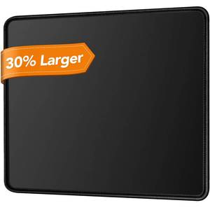 lot 6228 image: Mouse Pad 11 x 8.7 in, Smooth & Stable Mousepad with Stitched Edges and Non-Slip Base, Smooth Cloth Surface Computer Black Mouse Pad. Clean Desk Essential for Work, Study & Home Office