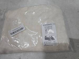 lot 6231 image: NICETOWN Natural Linen Kitchen Window Curtains Over Sink, Thick Flax Small Window Treatments Privacy Assured with Light Filtering Drapes for BedroomBathroom, W55 x L36, 2 Panels