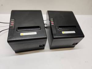 lot 54 image: Pair of Thermal Receipt Printers 80mm with Power Feed Paper Error Indicators