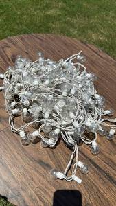 lot 229 image: String Lights Clear Globe Bulbs White Wire Multiple Strands
