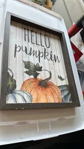 lot 326 image: Hello Pumpkin Framed Wall Art Print