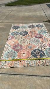 lot 330 image: Patchwork Floral Area Rug 5x7 ft Multicolor Medallion Pattern