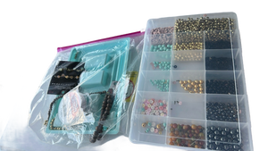 lot 332 image: Bead and Craft Supply Lot with Organizer Storage Box