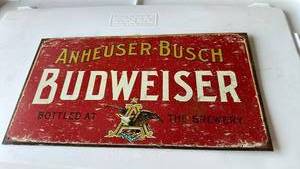 lot 337 image: Budweiser Bottled At The Brewery Advertising Sign