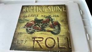 lot 340 image: Motorcycle Wall Art Sign with Red Bike Graphic