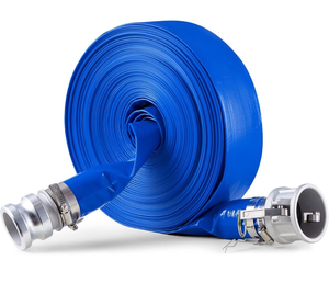 lot 18005 image: VEVOR Backwash Hose, 2 in x 100 ft, Blue PVC Hose, with Clamps, Camlock, Aluminum Fittings, Fit Various Pumps, for Sewage Treatment, Water Transportation and More Agricultural Purposes - Retail $50