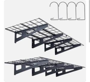 lot 18020 image: VEVOR 2PCS 6x2 ft Garage Storage Shelving Wall Mounted Heavy Duty Shelves Rack - Retail $135