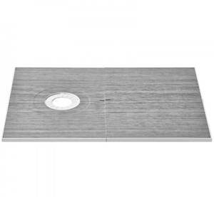 lot 18032 image: VEVOR Shower Curb Kit, 60x38 Shower Pan Kit with 6.3 Offset Drain, Lightweight EPS Shower Installation Kits with 2 Waterproof Cloths, Shower Pan Slope Sticks Fit for Bathroom - Retail $79