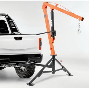 lot 18046 image: VEVOR Hydraulic Pickup Truck Crane, 1000 lbs Capacity, 360° Swivel, Hitch Mounted Crane with Three Boom Capacities of 500 lbs, 750 lbs & 1000 lbs, for Lifting Goods in Construction, Forestry, Factory - Retail $220