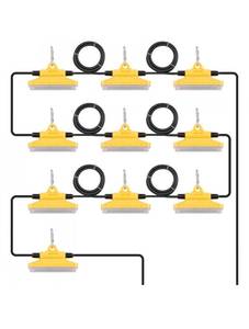 lot 21280 image: VEVOR 100FT Construction String Lights, 150W 15000LM, 10PCs String Work Light, 5000-5500K, IP65 Waterproof, with Hanging Hooks, for Construction Site, Temporary Lighting Indoor & Outdoor, ETL Listed - Retail $82