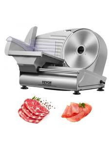 lot 21285 image: VEVOR Meat Slicer, 7.5 inch Electric Deli Food Slicer, 180W Meat Cutter with a Premium SUS420 Blade, 0-0.6 inch Adjustable Thickness, Food Slicer Machine for Meat, Hard Bread and Cheese, Home Use. - Retail $65