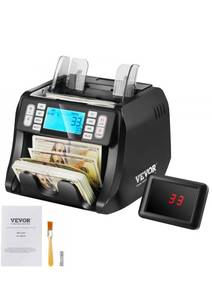 lot 21294 image: VEVOR Money Counter Machine, Bill Counter with UV, MG, IR and DD Counterfeit Detection, USD & EUR Cash Counting Machine with Add and Batch Modes, Large LCD & External Display - Retail $125