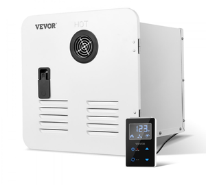 lot 21347 image: VEVOR RV Tankless Water Heater, Instant Shower with 15 x 15 inches White Door and Remote Controller, 65000BTU Optimized Comfort Performance Hot Water, Ideal for RVers Family Everyday Use - Retail $259