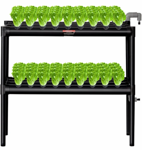 lot 21354 image: VEVOR Hydroponics Growing System 72 Sites 2-Layer Hydroponic Grow Kit PVC Pipes - Retail $90