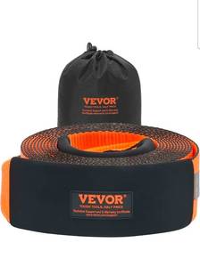 lot 21359 image: VEVOR Tow Straps Heavy Duty with Loops 4 x 30, 46,500 lbs Break Strength, Tree Saver, Emergency Off Road Towing and Recovery, Triple Reinforced Loops, Protective Sleeves & Storage Bag - Retail $0
