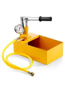 lot 21361 image: VEVOR Hydrostatic Test Pump, Max 25 bar362 PSI, Single Valve Hydraulic Manual Water Pressure Tester Kit with Gauge 1.4 Gal Water Tank, 3 ft Hose with 12 inch External Thread Connector for Pipeline - Retail $0