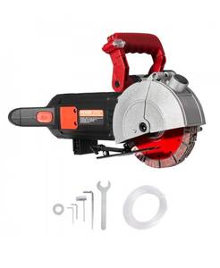 lot 21373 image: VEVOR Wall Chaser, 2500W 38mm1.5 Cutting Width,Wall Groove Cutting Machine 52mm2 Cutting Depth,Wall Slotting Machine With 5 Saw Blades 6.3 Diameter 6300rMin,One-time Forming Dustless - Retail $165