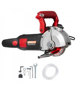 lot 21374 image: VEVOR Wall Chaser, 2500W 38 mm Cutting Width,Wall Groove Cutting Machine 34MM Cutting Depth,Wall Slotting Machine With 5 Saw Blades 4.5 Diameter 6300rMin,One-time Forming Dustless - Retail $134