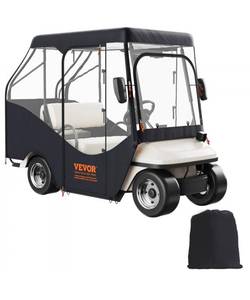 lot 21377 image: VEVOR Golf Cart Enclosure, 420D Polyester Driving Enclosure with 4-Sided Transparent Windows, 4 Passenger Club Car Covers for 22 Passenger Golf Carts, Sunproof and Dustproof Outdoor Cart Cover - Retail $80