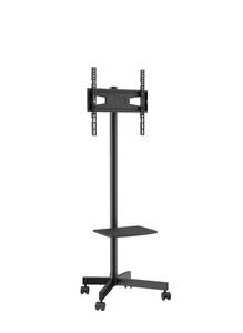 lot 21386 image: VEVOR Mobile TV Stand, Mobile TV Cart for 23 to 60 inch TVs, Height Adjustable Portable TV Stand with Wheels, with A Tray for Audio-Visual Devices, Rolling TV Stand with Mount for Bedroom, Living Room - Retail $0