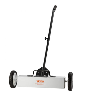 lot 21409 image: VEVOR 45Lbs Rolling Magnetic Sweeper with Wheels, Push-Type Magnetic Pick Up Sweeper, 18-inch Large Magnet Pickup Lawn Sweeper, Magnet with Telescoping Handle, Easy Cleanup of Workshop Garage Yard - Retail $45