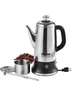 lot 21417 image: VEVOR 1.8L Electric Coffee Percolator 1000W 12 Cup - Retail $0