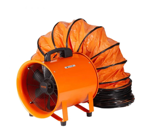lot 21429 image: VEVOR Portable Ventilator, 10 inch Heavy Duty Cylinder Fan with 16.4ft Duct Hose, 380W Strong Shop Exhaust Blower 1893FM, Industrial Utility Blower for Sucking Dust, Smoke, Smoke HomeWorkplace - Retail $121