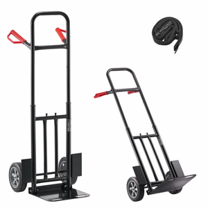 lot 21441 image: VEVOR Hand Truck, 600 lbs Load Capacity, Heavy-Duty Hand Truck Dolly with Wheels & Telescoping Handle, Portable Trolley Dolly with Tie-down Strap for Moving Home, Office, Warehouse, Supermarket - Retail $85