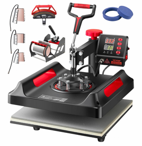 lot 21447 image: VEVOR Heat Press Machine 8 in 1 Combo, Heat Press 15x15, Swing Away T Shirt Printing Machine Digital Control, Multifunction Heat Transfer Machine Sublimation Heat Press for T-Shirt Hat Cap Mug Plate - Retail $219