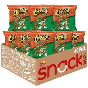 lot 7556 image: Cheetos Crunchy Cheddar Jalapeno Cheese Flavored Puffed Snacks, 1oz Bags, 40 Count Multipack - BB JULY 2026