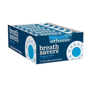 lot 7674 image: Breathsavers Peppermint Rolled mints, 12 per roll (Pack of 60)