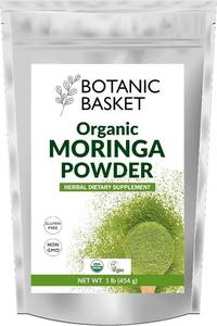 lot 7689 image: Organic Moringa Powder - 1 lb (16 oz)  Moringa Oleifera Leaf Powder Lab Tested for Purity  Moringa Powder Organic Perfect for Smoothies, Drinks, Tea & Recipes  Gluten Free Facility BB 12026