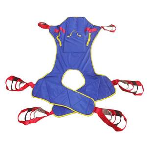 lot 7001 image: BUYHAO Universal Patient Lift Sling, Size L Full Body Lifts Slings with Head and Back Support, Padded Divided Leg Slings with Commode Opening, 5 Handles, 6 Straps, Transfer Sling for Elderly,