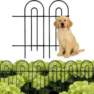 lot 7018 image: 32in(H) x 50ft(L) Black Decorative Garden Border Fence Total 35 Panels No Dig Metal Folding Fence Garden Edging Border Fence for Animal Barrier Fencing Flower Bed Yard Patio