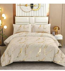 lot 7029 image: WONGS BEDDING Gold Metallic Marble Khaki Comforter Set Full