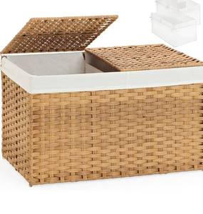 lot 7031 image: Storage Basket with Lid Wicker Baskets
